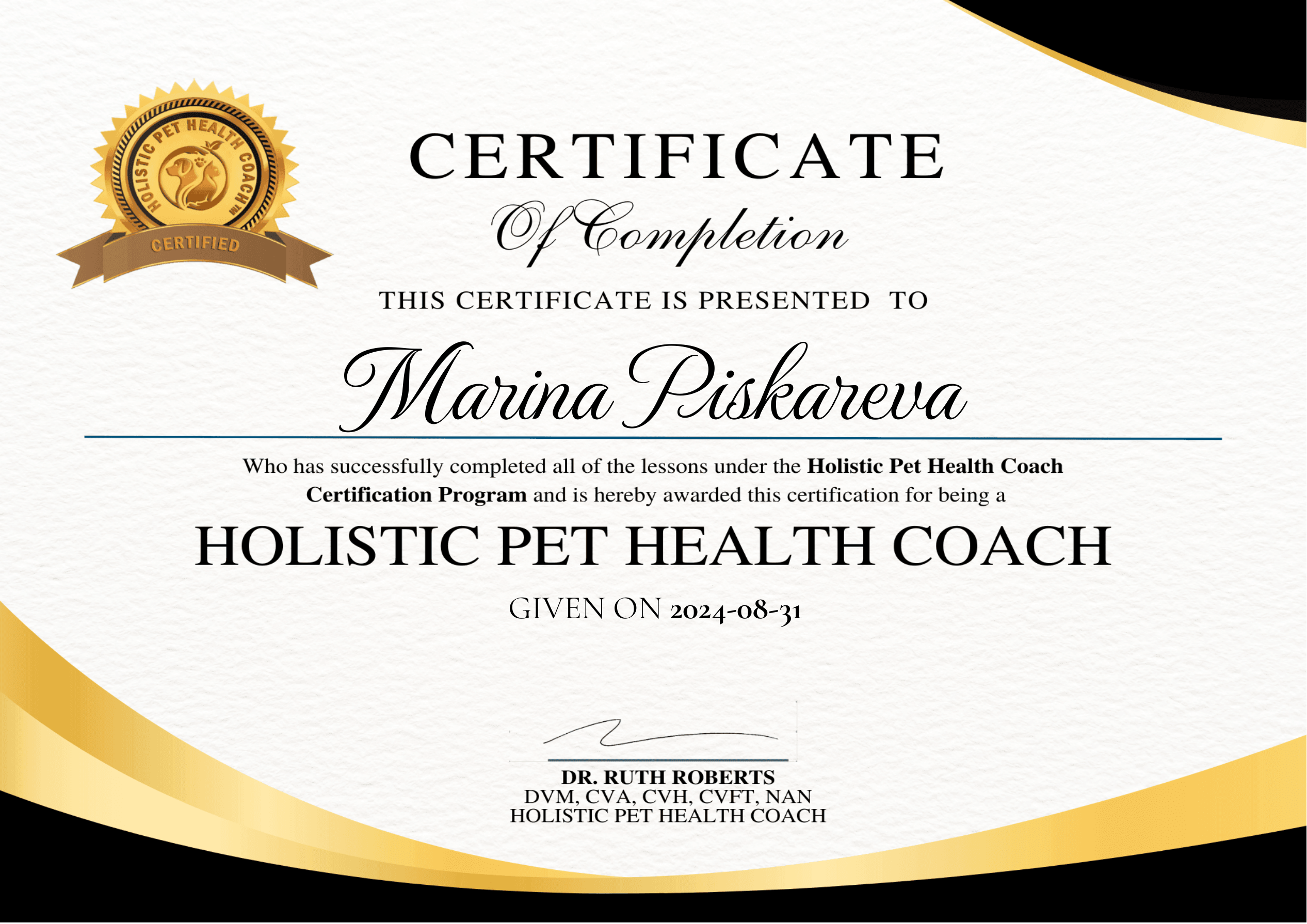 Holistic Pet Health Coach Certificate