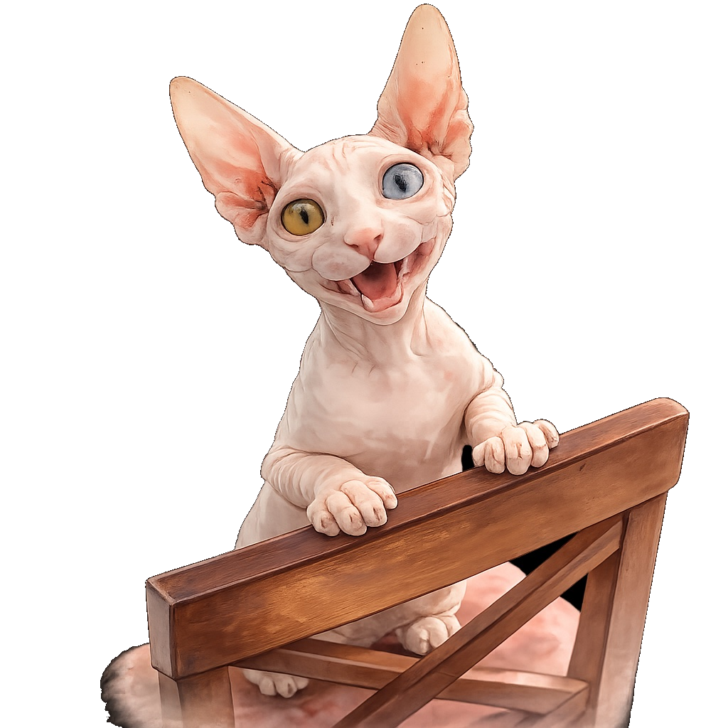 Sphynx cat with big ears